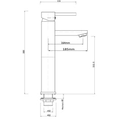 Norico Pentro Brushed Nickel Tall Basin Mixer